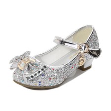 Girls Kids Childrens Low Heel Party Wedding Mary Jane Sparkly Sandals Shoes UK