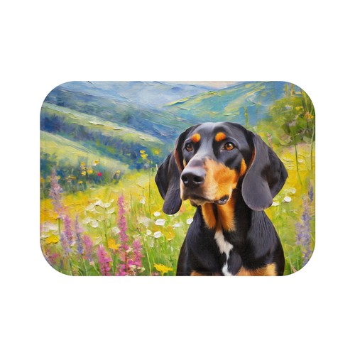 Black tan coonhound bathroom - &,