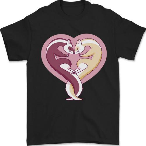 Ferret heart mens shirt 100 - ferret,