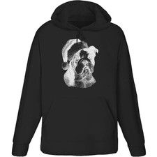 'English Bulldog Wearing Santa