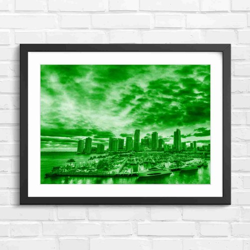 Vibrant miami skyline with - miami,