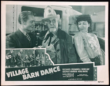 VILLAGE BARN DANCE Movie Lobby Card Poster Richard Cromwell Fire Chief Helmet