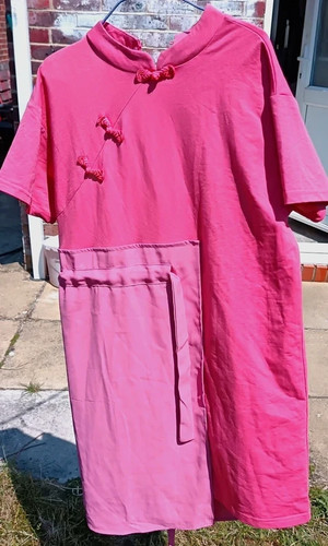 Modern pink short sleeve - short,