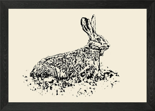 Rabbit framed wall - framed, art