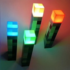 Minecraft Game Torch Lamp Led Night Light Home Decors USB Rechargeable Kids Gift