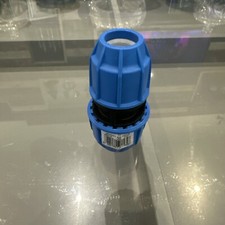 FLOPLAST MDPE 25mm x 20mm Reducing Coupling - Pipe Joint Hose Blue Fitting