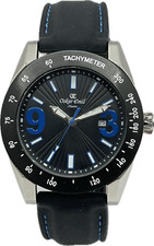 Oskar Emil SAPPORO Quality Gents Sturdy Watch Date/Tachymeter With Rubber Strap