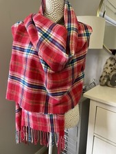 Hollister Plaid Tartan Blanket Scarf Shawl Fringe - Large / One Size