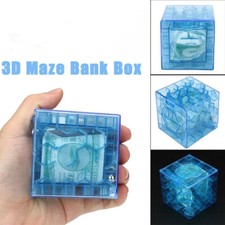 3D Cube puzzle money maze bank saving coin collection case box fun brain game