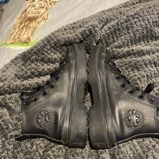 Older Girls Black Converse High Top Pumps Shoes Trainers 2.5 great for school