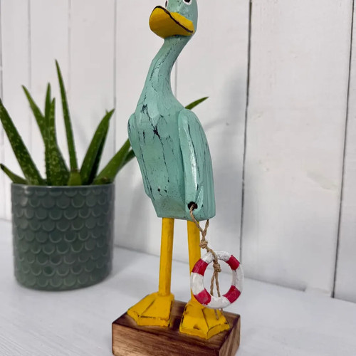 Painted wooden duck with - duck,