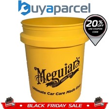 Meguiars Bucket 19L 5 Gallon Yellow Car Cleaning and Storage Bucket Tub RG203