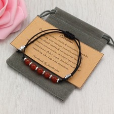 Handmade Natural Adjustable 6mm Crystal Healing Chakra Gemstone Bead Bracelet.