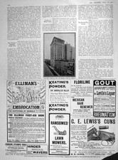 Old Antique Print 1907 Home Automobile Club America Lawn Mower Ellimans 20th