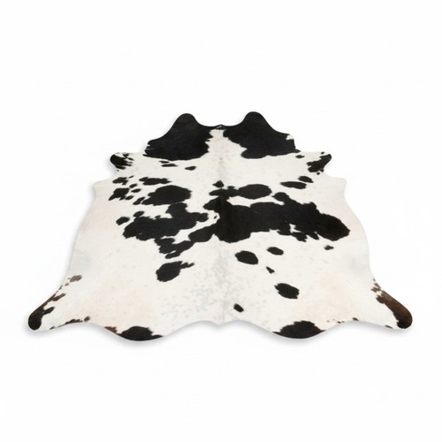 Black white cowhide rug - white,