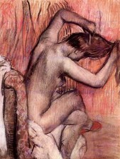 Degas Sitting Brushing Old