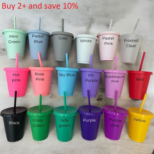 16oz reusable plastic tumbler - 16oz,
