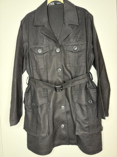 Zara black linen - linen, jacket