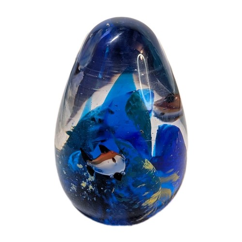 Aquarium glass egg paperweight - egg,