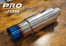 Flat 3.5" Tip JDM Blue Stainless Steel Exhaust 2.5" Inlet Universal Japan Tuner