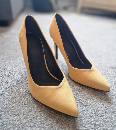 Bershka mustard yellow faux - yellow,