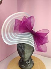 white plum pink bow fascinator