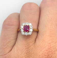 Gold Ring Ruby Diamond 18ct
