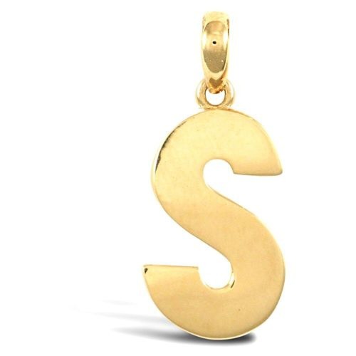 Gold initial pendant solid - gold, 9ct