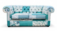 Fabric Sofa Patchwork 2 Seater