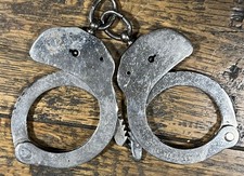 Pair of Vintage Police Hiatts 1970 Handcuffs Untested as No Key