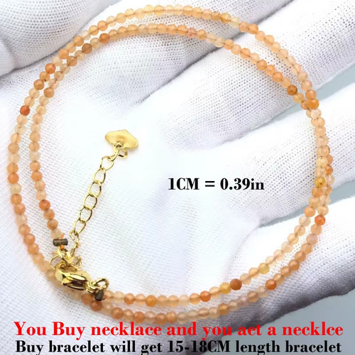 Natural stone beads necklace - natural,