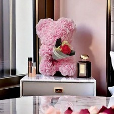 Foam rose teddy bear bouquet - teddy,