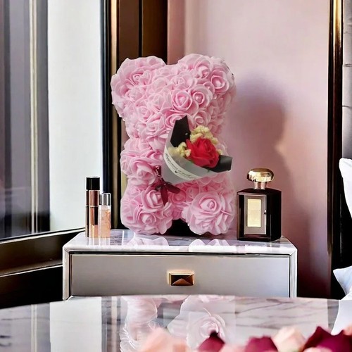 Foam rose teddy bear - foam,