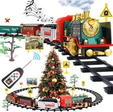 Electric Train Toy Car Railway Set - Steam Locomotive Model Xmas Gift for Kids