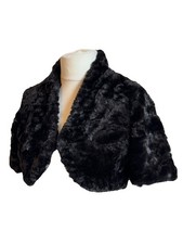 Coast Black Faux Fur Shrug Bolero Jacket Evening Wear Size S/ 8- 10