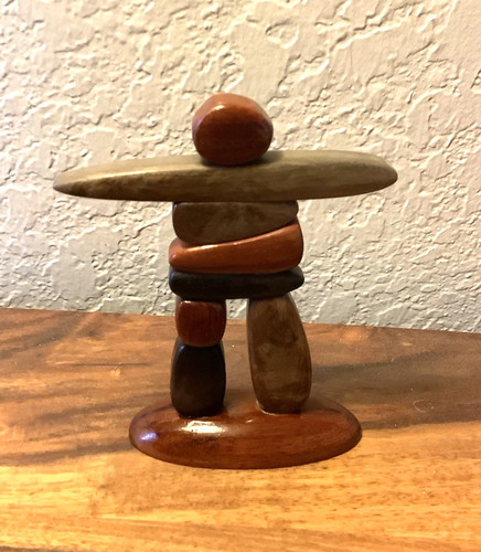 Inukshuk figurine hand carved - hand,
