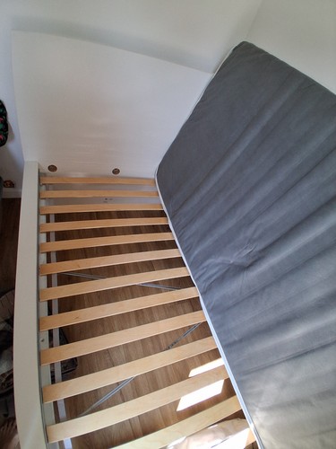 White single ikea bed - ikea,