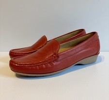 Pavers Red Leather Slip On