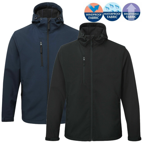 Mens hooded soft shell - soft, fleece