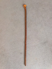 Vintage Wooden Walking Stick Ball End Club Antique