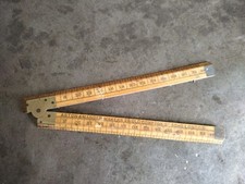 Antique Aston Boxwood and brass folding rule 