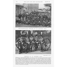MILITARY Officers & NCOs of Royal Horse Artillery - Antique Print 1896