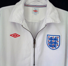 England Drill Top Football Umbro Mens Medium Vintage White 1/4 Zip Training Top