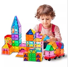 100Pcs Magnetic Building Tiles Set Kids Creative 3D Educational Construction Toy