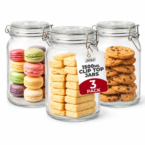 Clip top glass jars 1500ml - top,