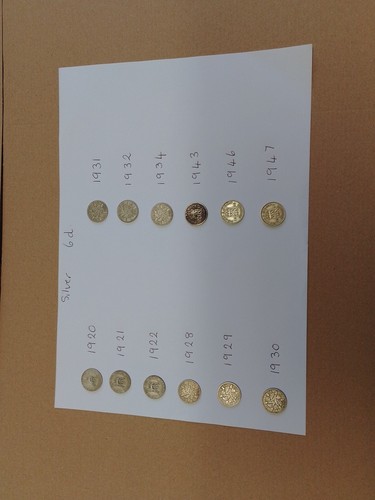 Sixpences silver coins 12 - silver,