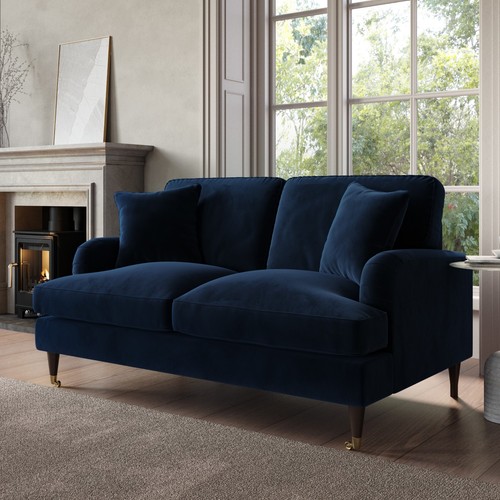 Navy velvet sofa - sofa, with