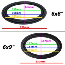 2 Pcs 6x9" 6x8" inch Speaker Rubber Edge Kit Subwoofer Diaphragm Surround Repair