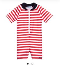 MITTY JAMES Age 3-4 Red Striped Onepiece Swimwear UPF50+