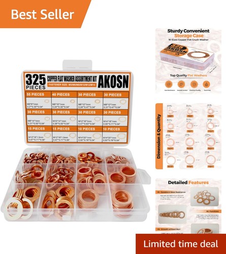Size copper flat washers - 10-size,